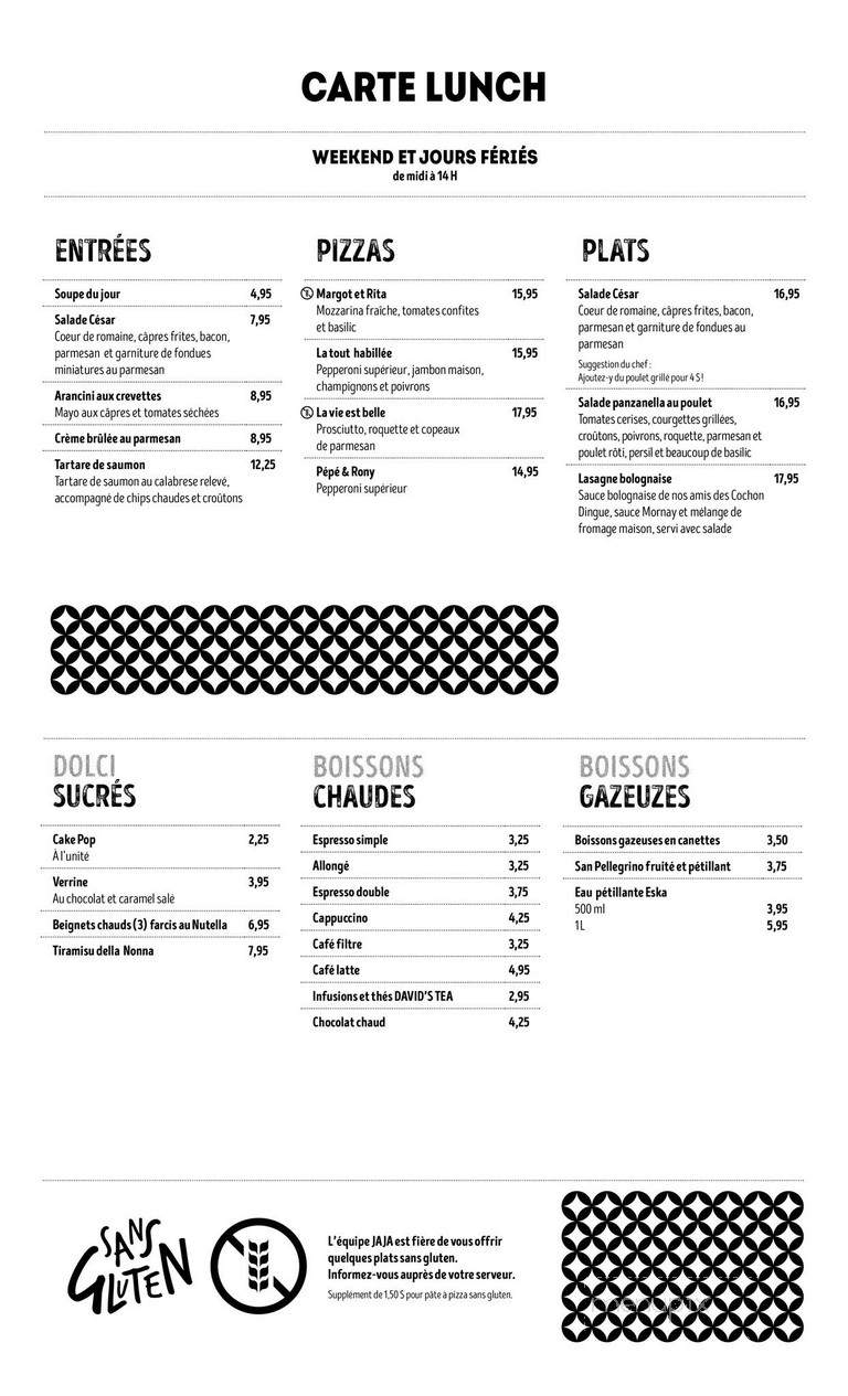 Jaja - Quebec City, QC menu_pic