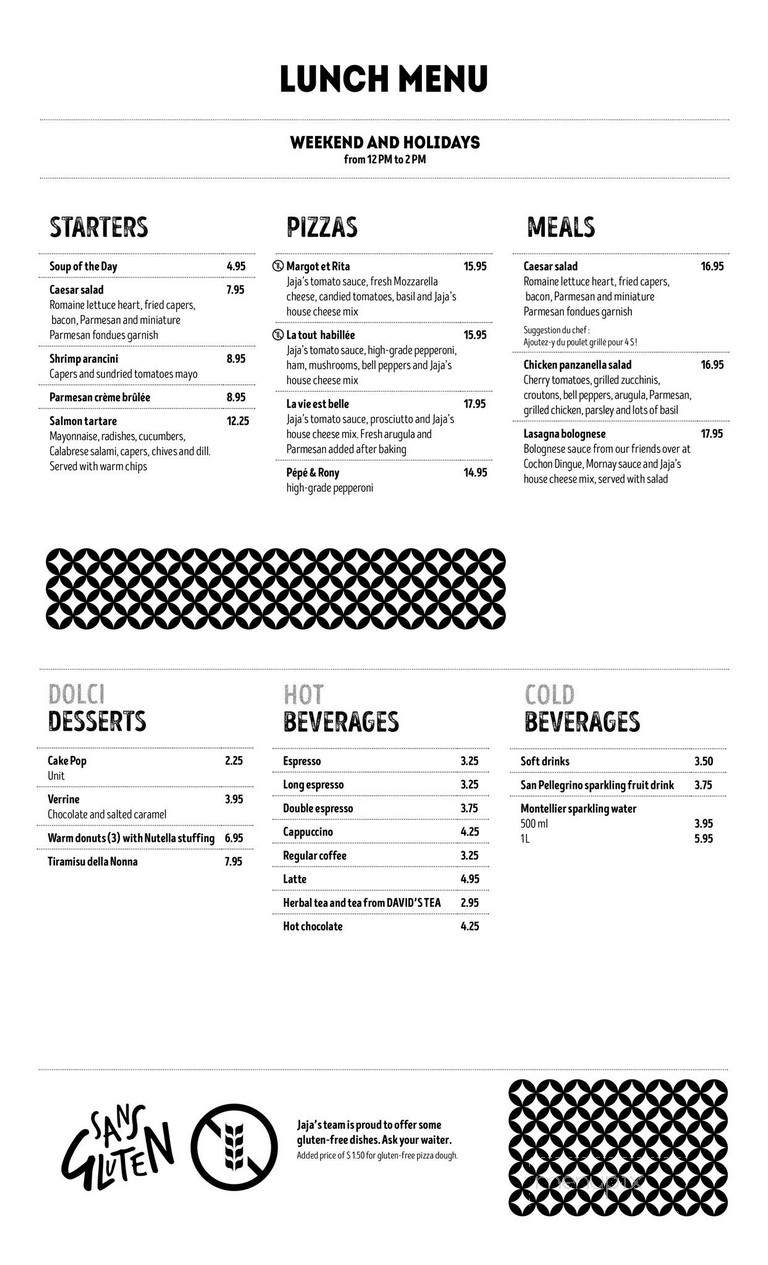 Jaja - Quebec City, QC menu_pic
