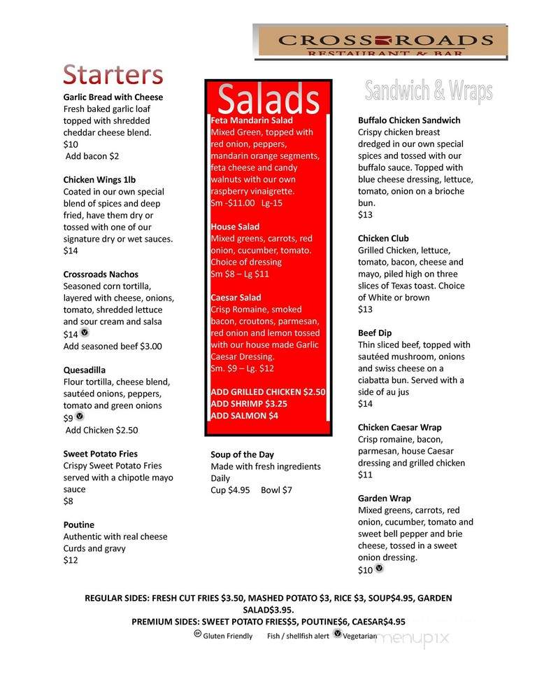 Crossroads - Point Edward, ON menu_pic
