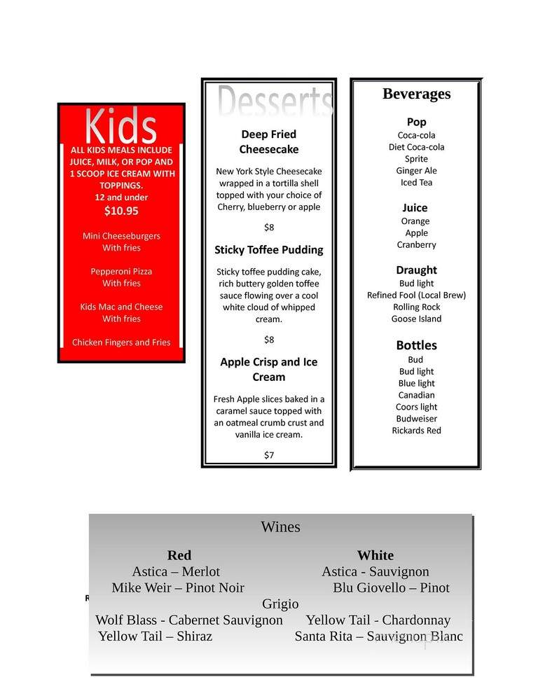 Crossroads - Point Edward, ON menu_pic