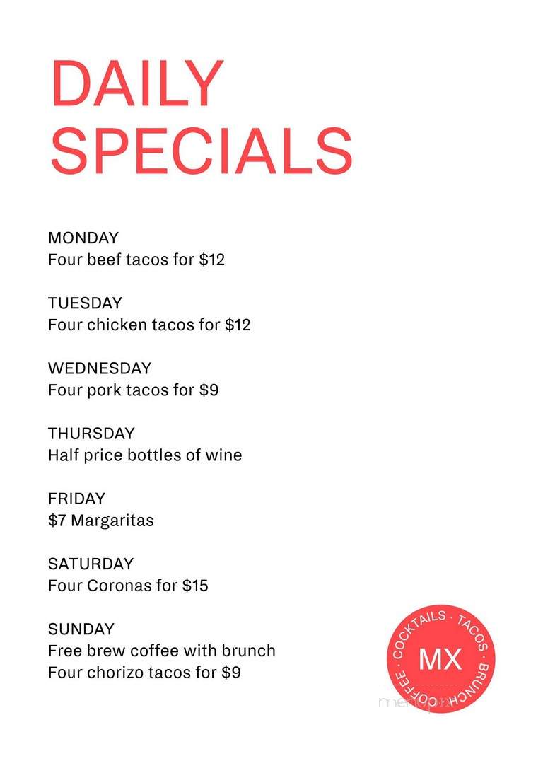 Parkside Perk - Sarnia, ON menu_pic