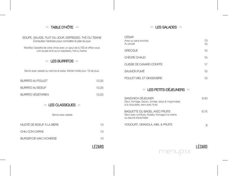 Buffet La Bonne Carte - Montreal, QC menu_pic