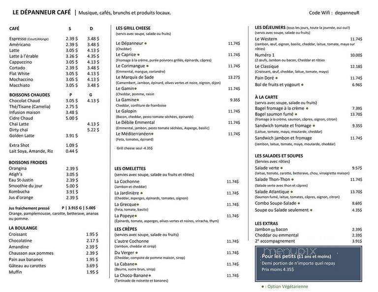 Cafe Le Depanneur - Montreal, QC menu_pic