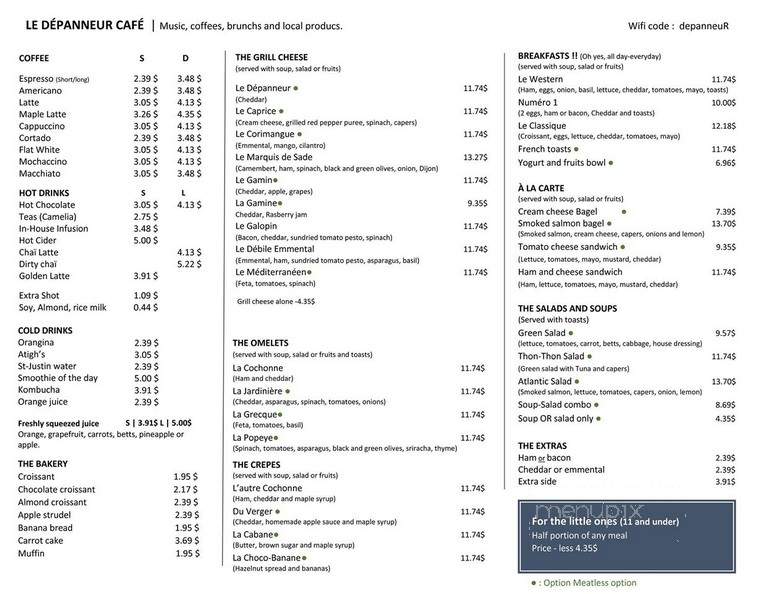 Cafe Le Depanneur - Montreal, QC menu_pic