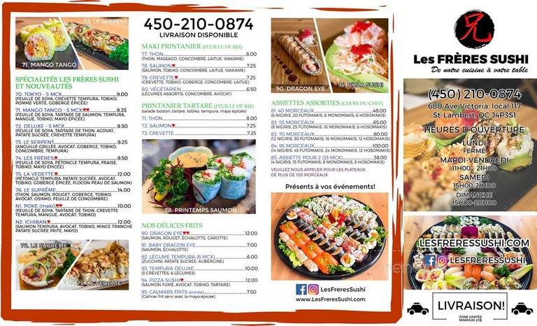 Les Freres Sushi - Saint-Lambert, QC menu_pic