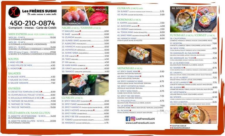 Les Freres Sushi - Saint-Lambert, QC menu_pic