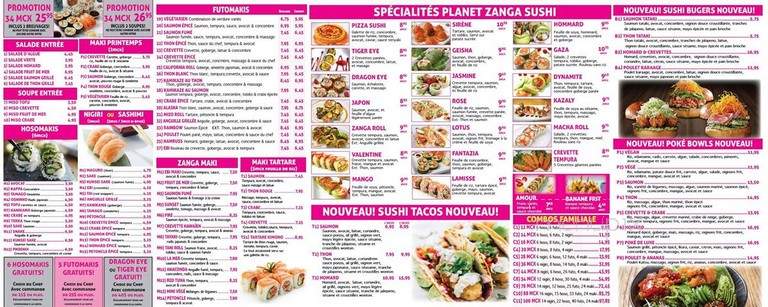 Zanga Sushi - Montreal, QC menu_pic