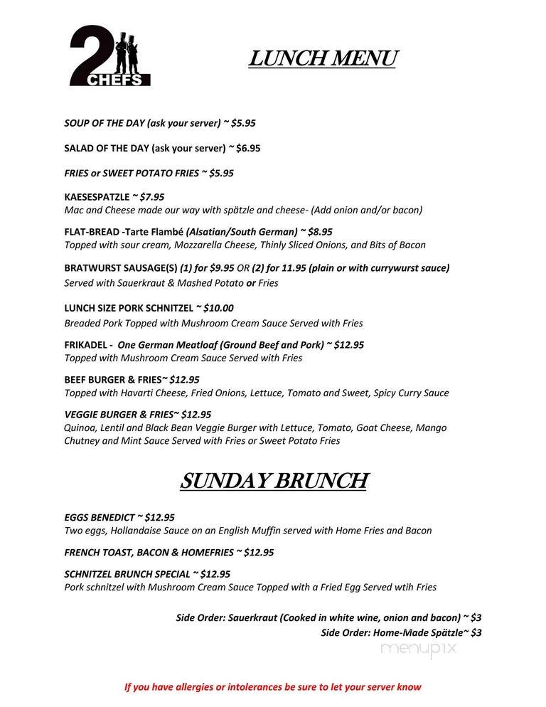 Schnitzel Bistro - Dartmouth, NS menu_pic