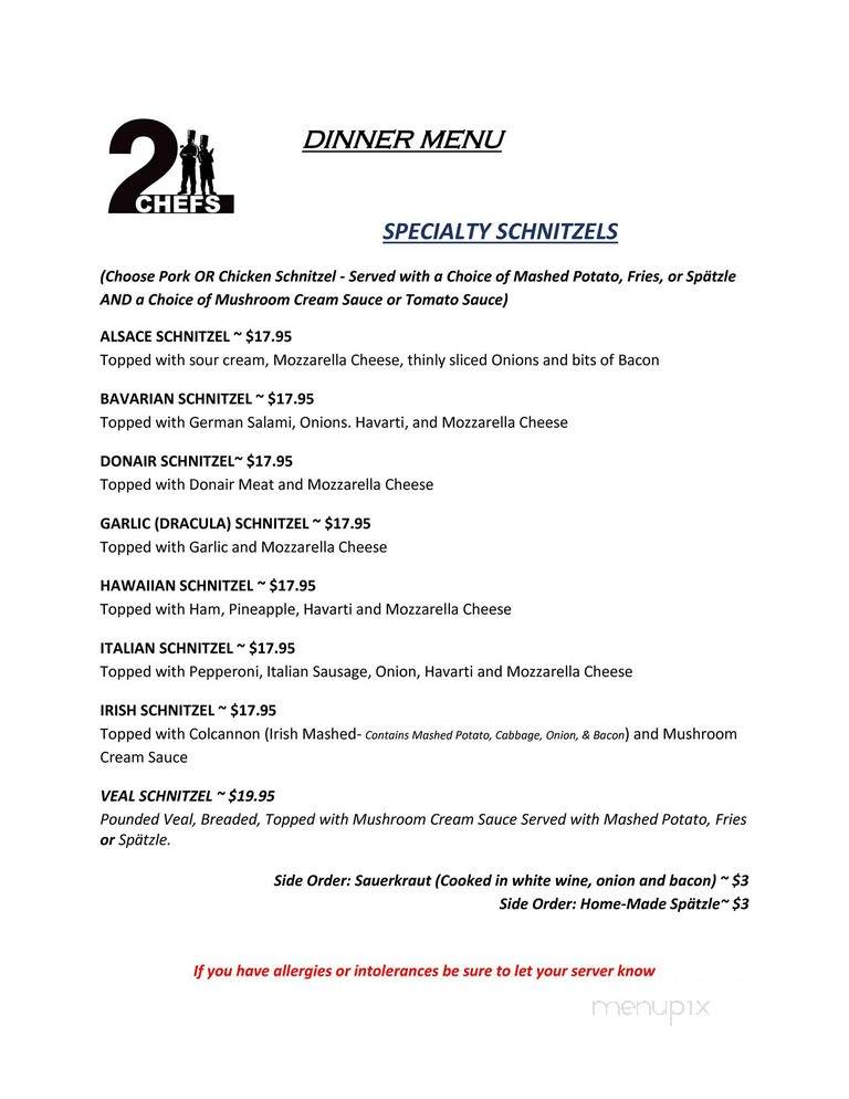 Schnitzel Bistro - Dartmouth, NS menu_pic
