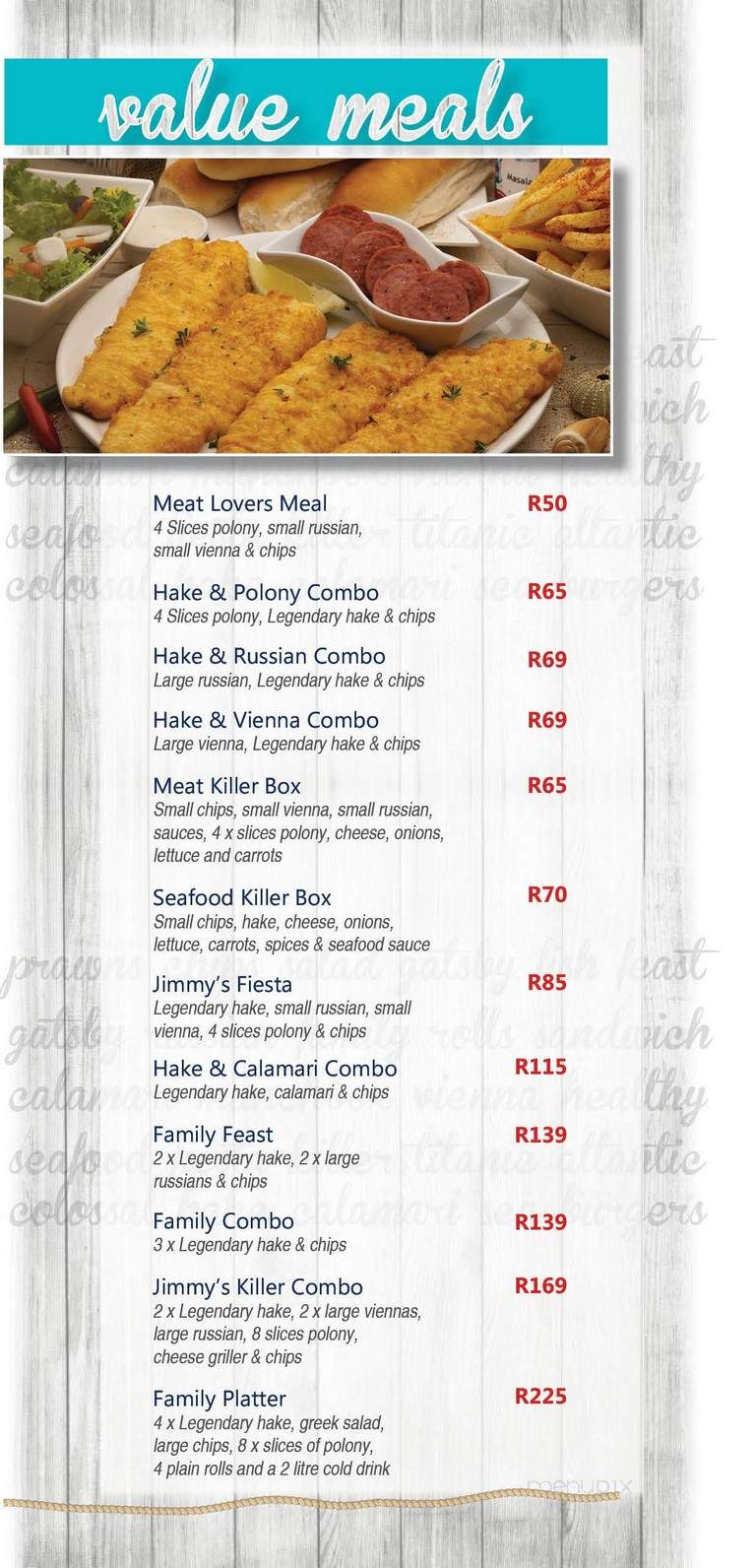 Jimmy's Fish and Chips - Barrie, ON menu_pic