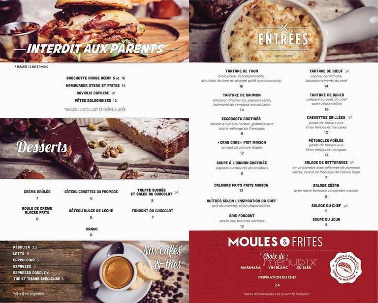 Rouge Boeuf - Vieux Longueuil, QC menu_pic