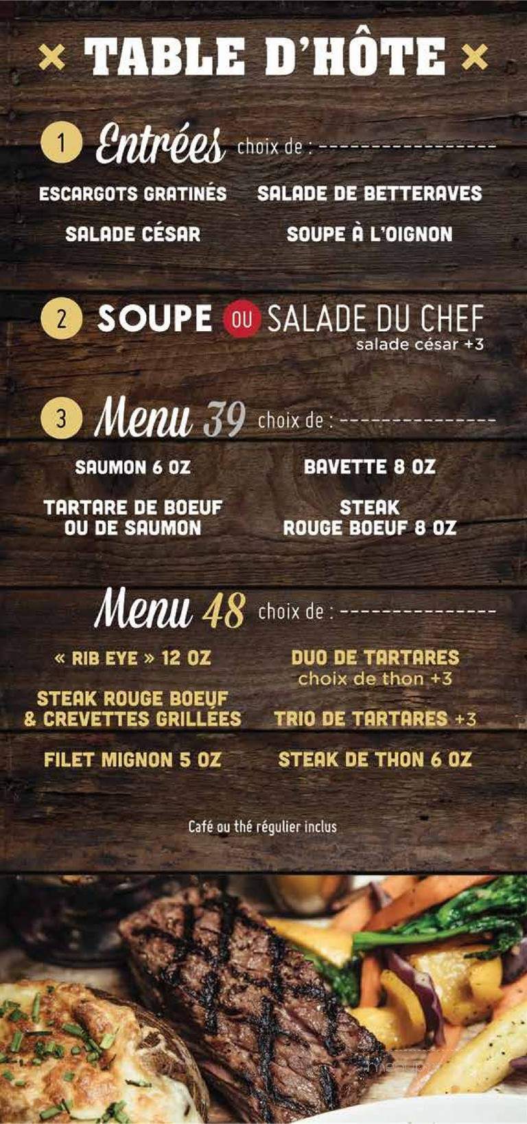 Rouge Boeuf - Vieux Longueuil, QC menu_pic