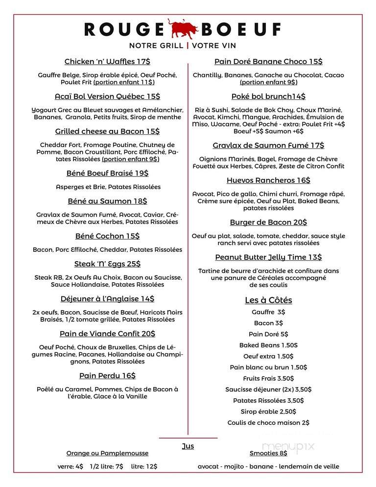 Rouge Boeuf - Vieux Longueuil, QC menu_pic