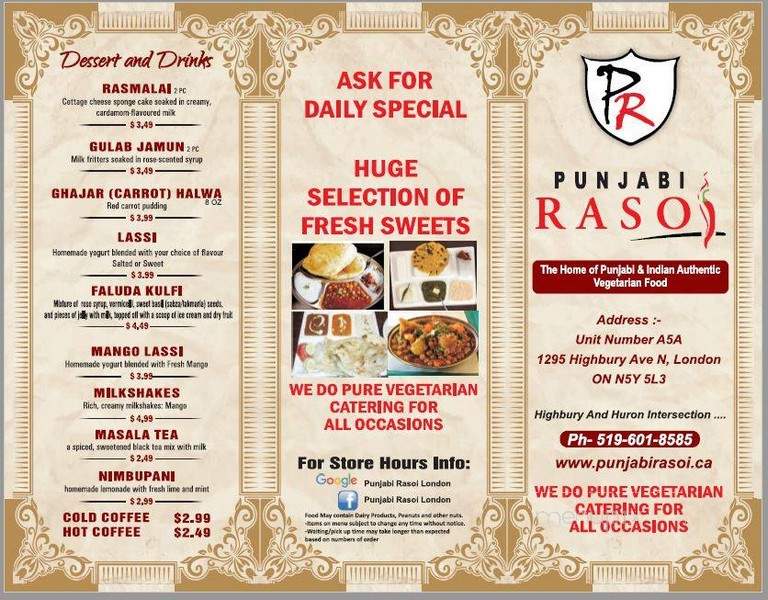 Punjabi Rasoi - London, ON menu_pic