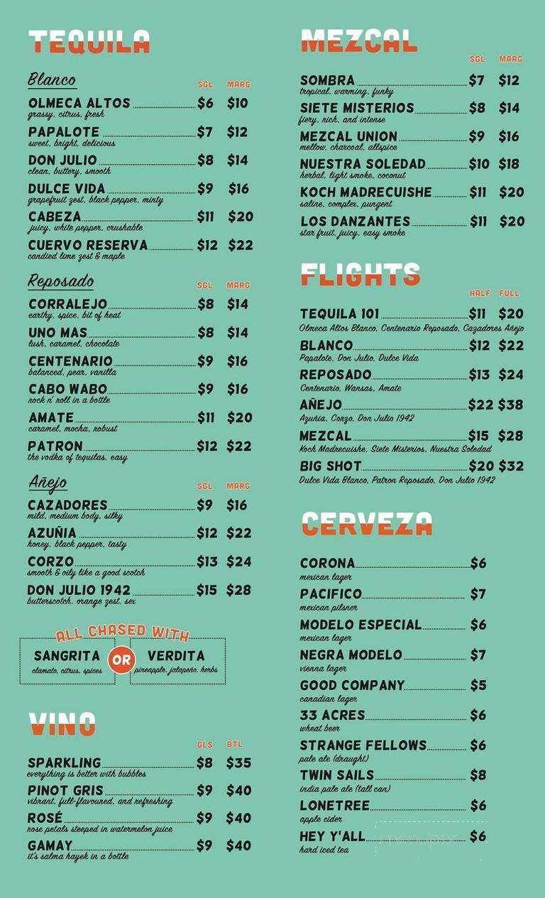Lucky Taco - Vancouver, BC menu_pic