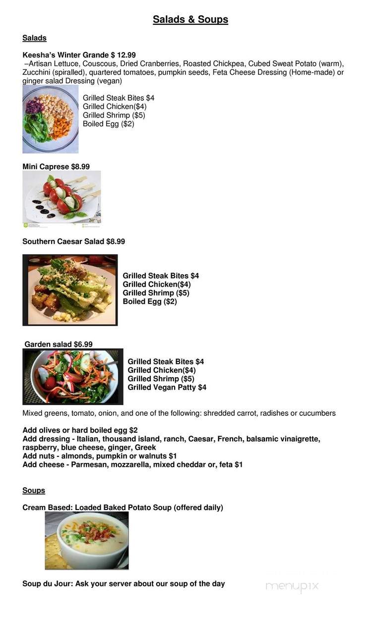Keesha's Kitchen - Winnipeg Beach, MB menu_pic