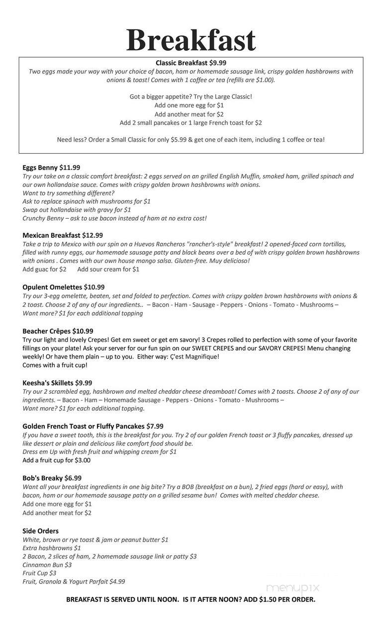 Keesha's Kitchen - Winnipeg Beach, MB menu_pic
