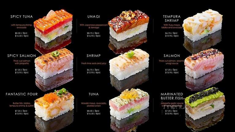 TORCH Pressed Sushi - Toronto, ON menu_pic