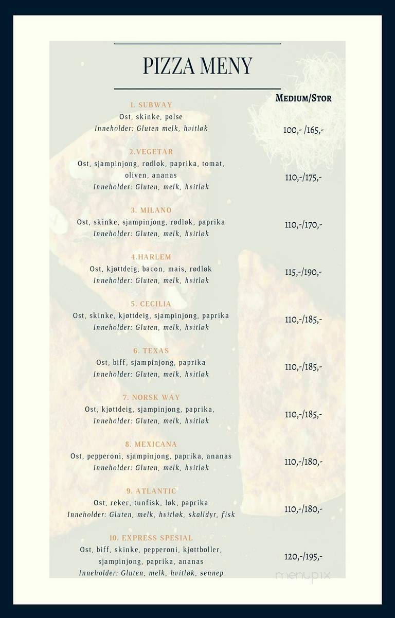 Express Pizza & Grill - Toronto, ON menu_pic