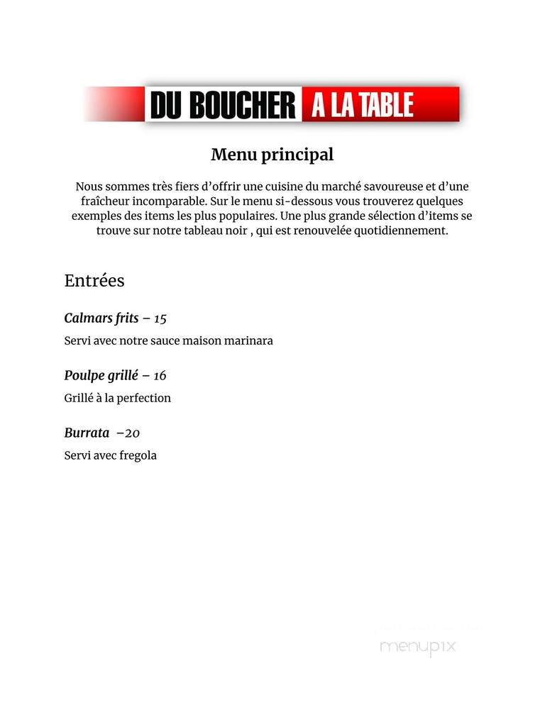Du Boucher A La Table - Montreal, QC