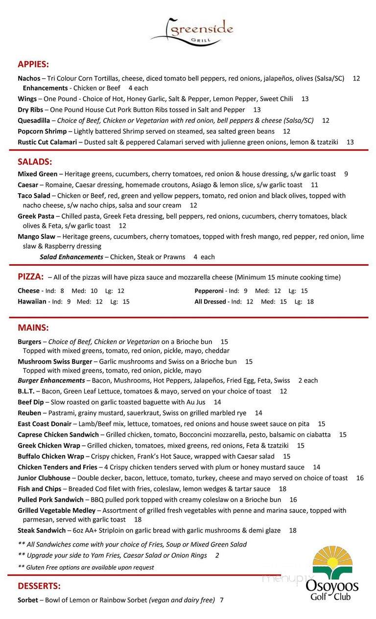 Greenside Bar and Grill - Osoyoos, BC