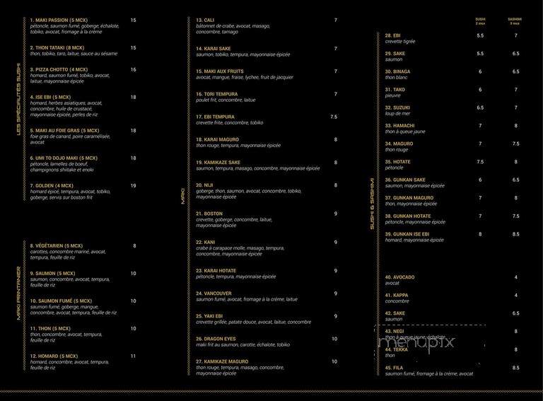 Chotto Resto Lounge - Varennes, QC menu_pic