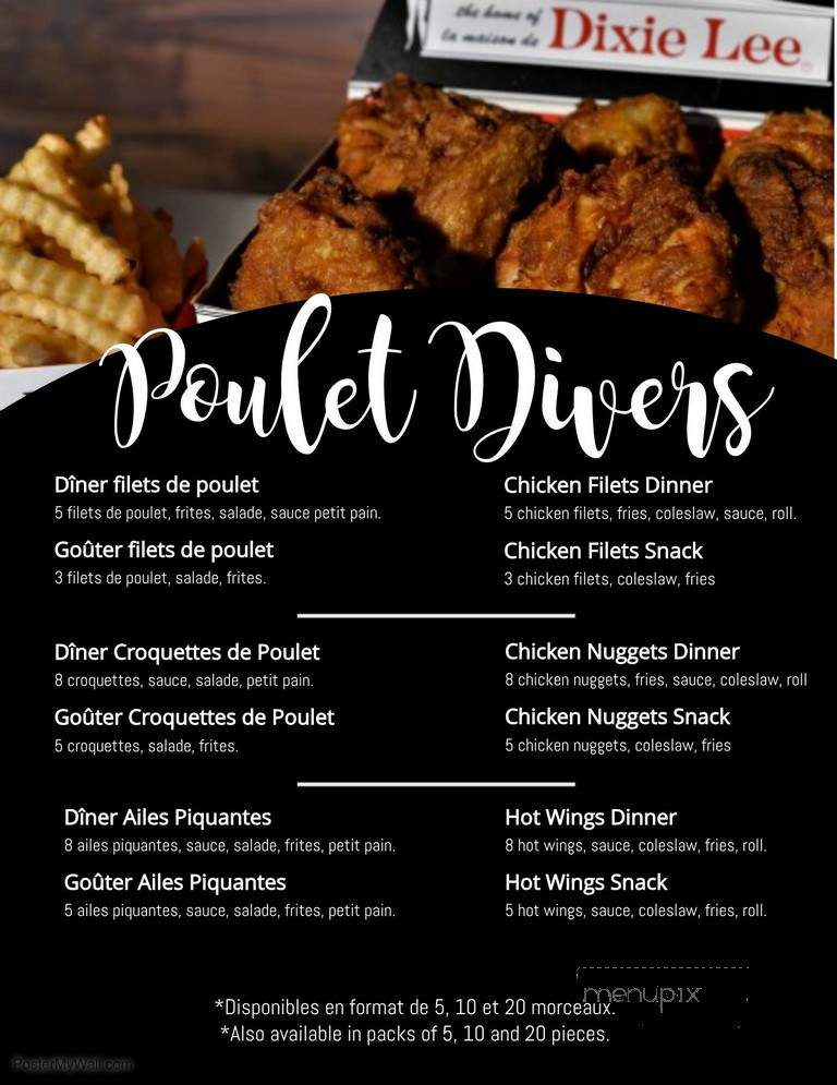 Dixie Lee - Paspebiac, QC menu_pic