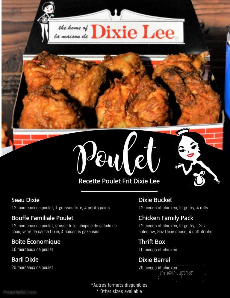 Dixie Lee - Paspebiac, QC menu_pic