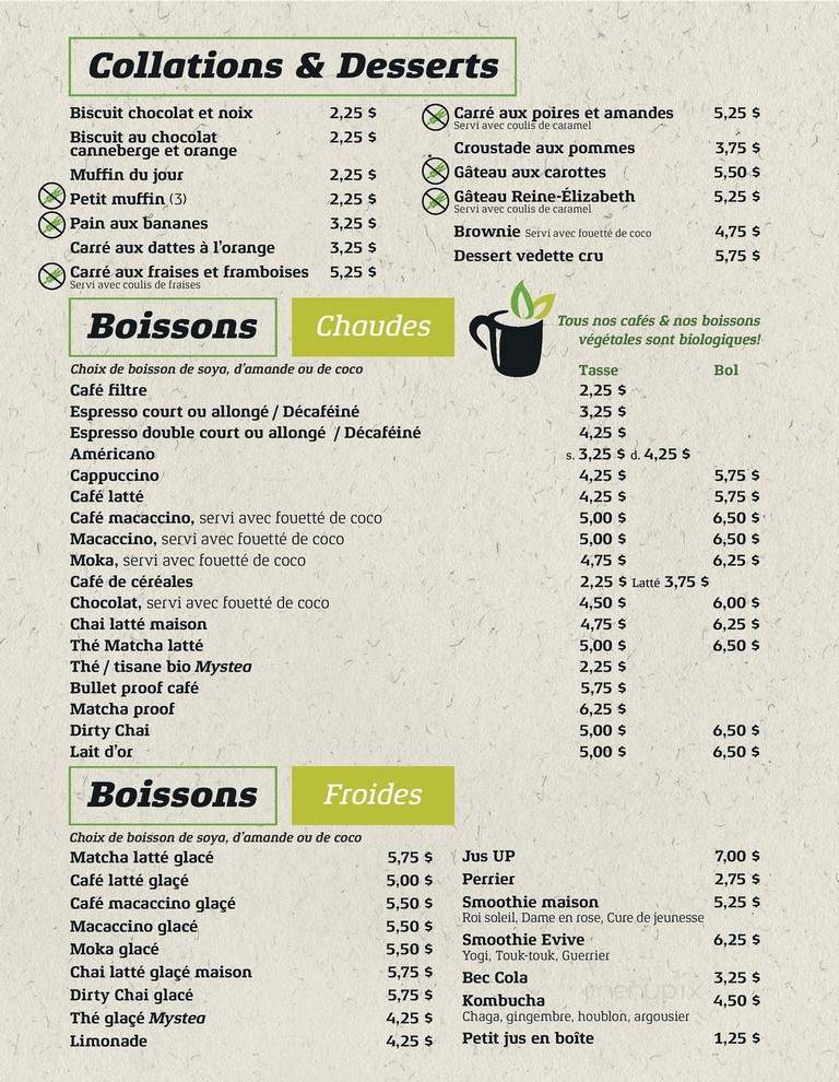 Cafe Creatif au Croquis - Sherbrooke, QC menu_pic
