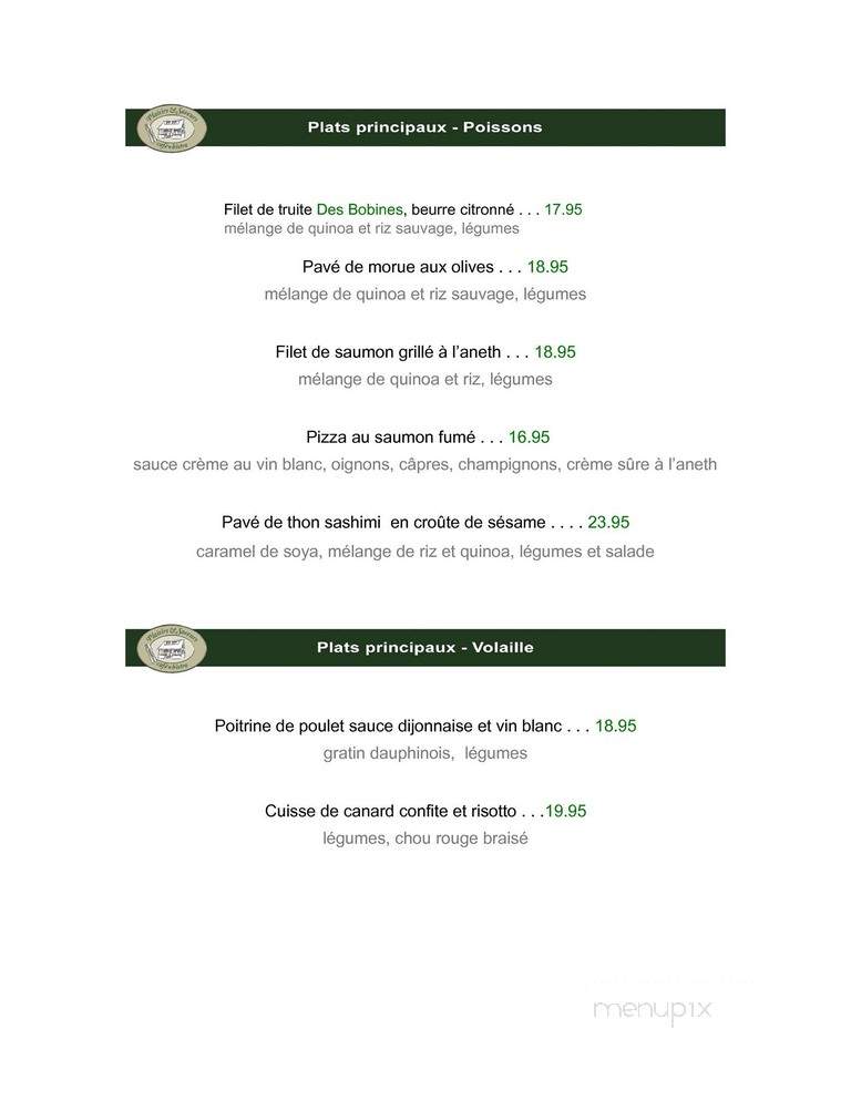 Plaisirs et Saveurs - Victoriaville, QC menu_pic