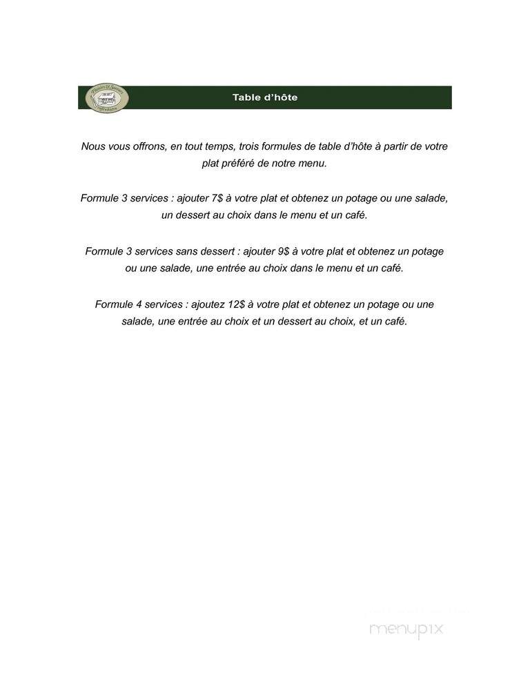 Plaisirs et Saveurs - Victoriaville, QC menu_pic