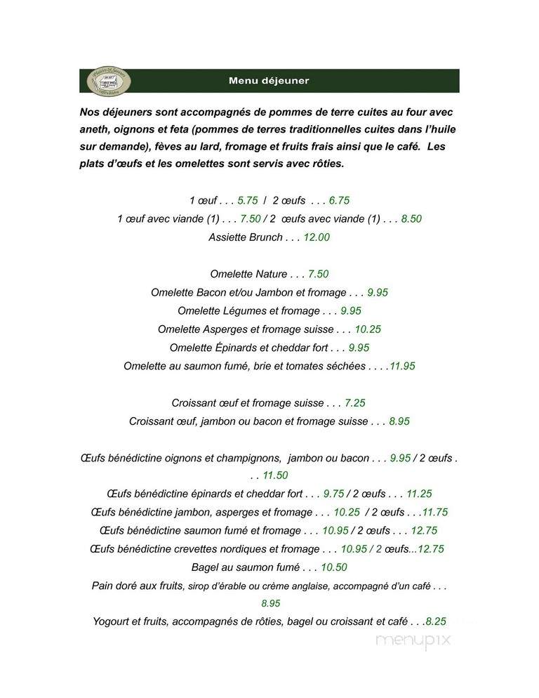 Plaisirs et Saveurs - Victoriaville, QC menu_pic