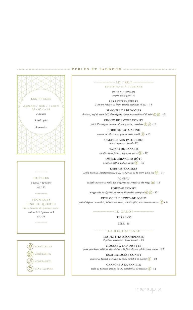 Perles et Paddock - Montreal, QC menu_pic