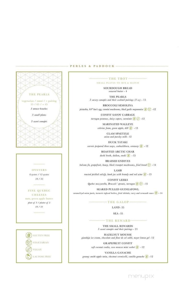 Perles et Paddock - Montreal, QC menu_pic