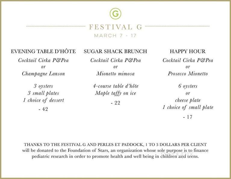Perles et Paddock - Montreal, QC menu_pic