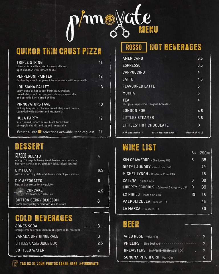 Pinnovate - Calgary, AB menu_pic