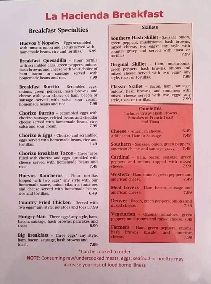 La Hacienda Restaurant - Kingston, ON menu_pic