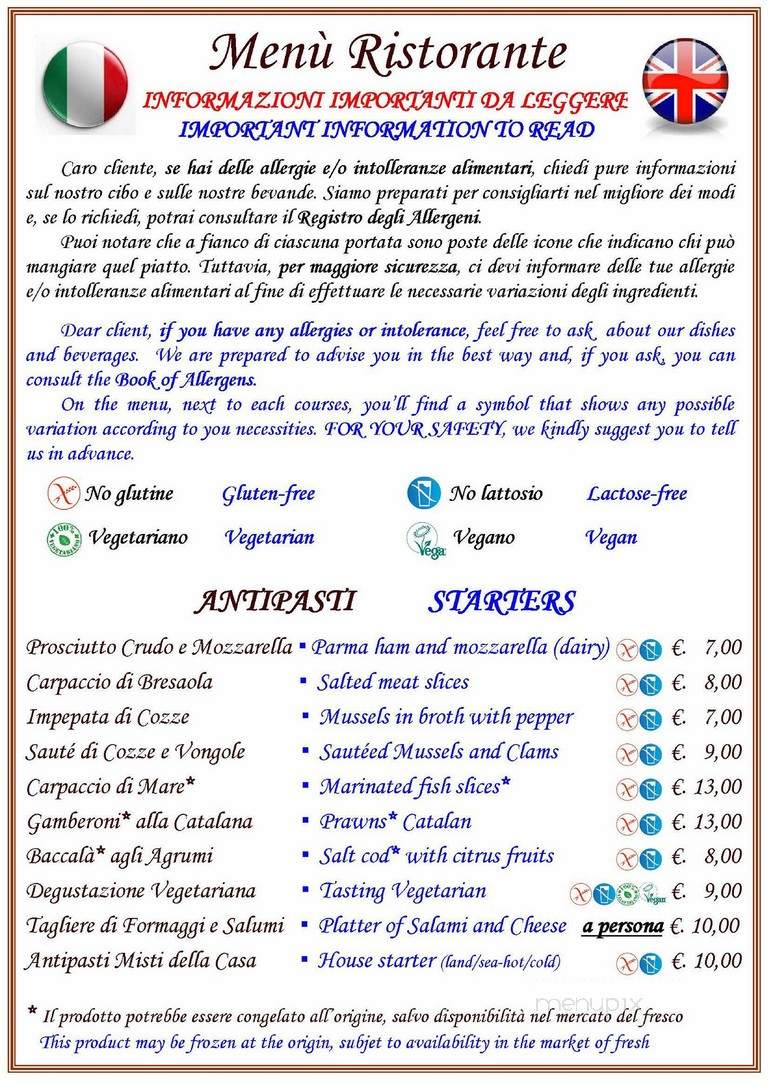 Spumante Ristorante - Vaughan, ON menu_pic