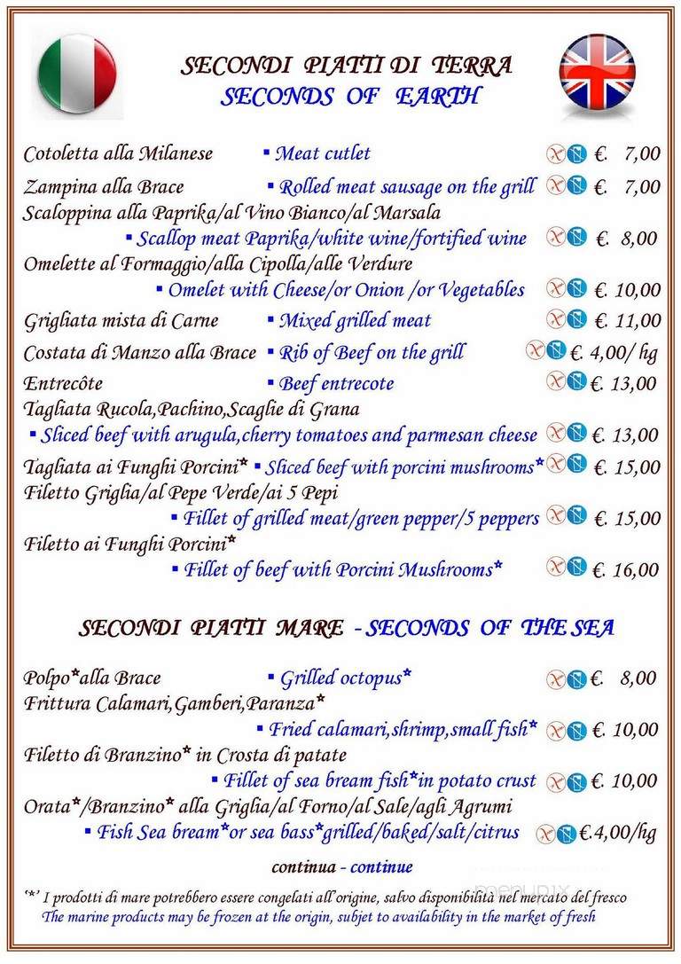 Spumante Ristorante - Vaughan, ON menu_pic