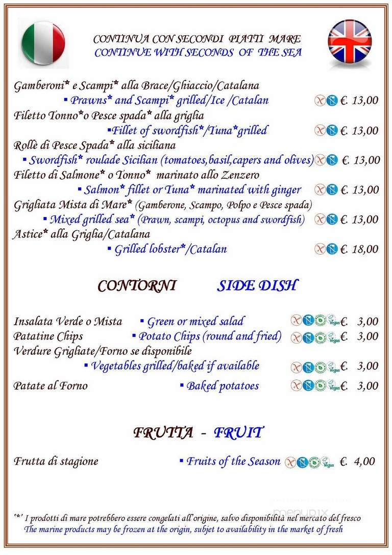 Spumante Ristorante - Vaughan, ON menu_pic