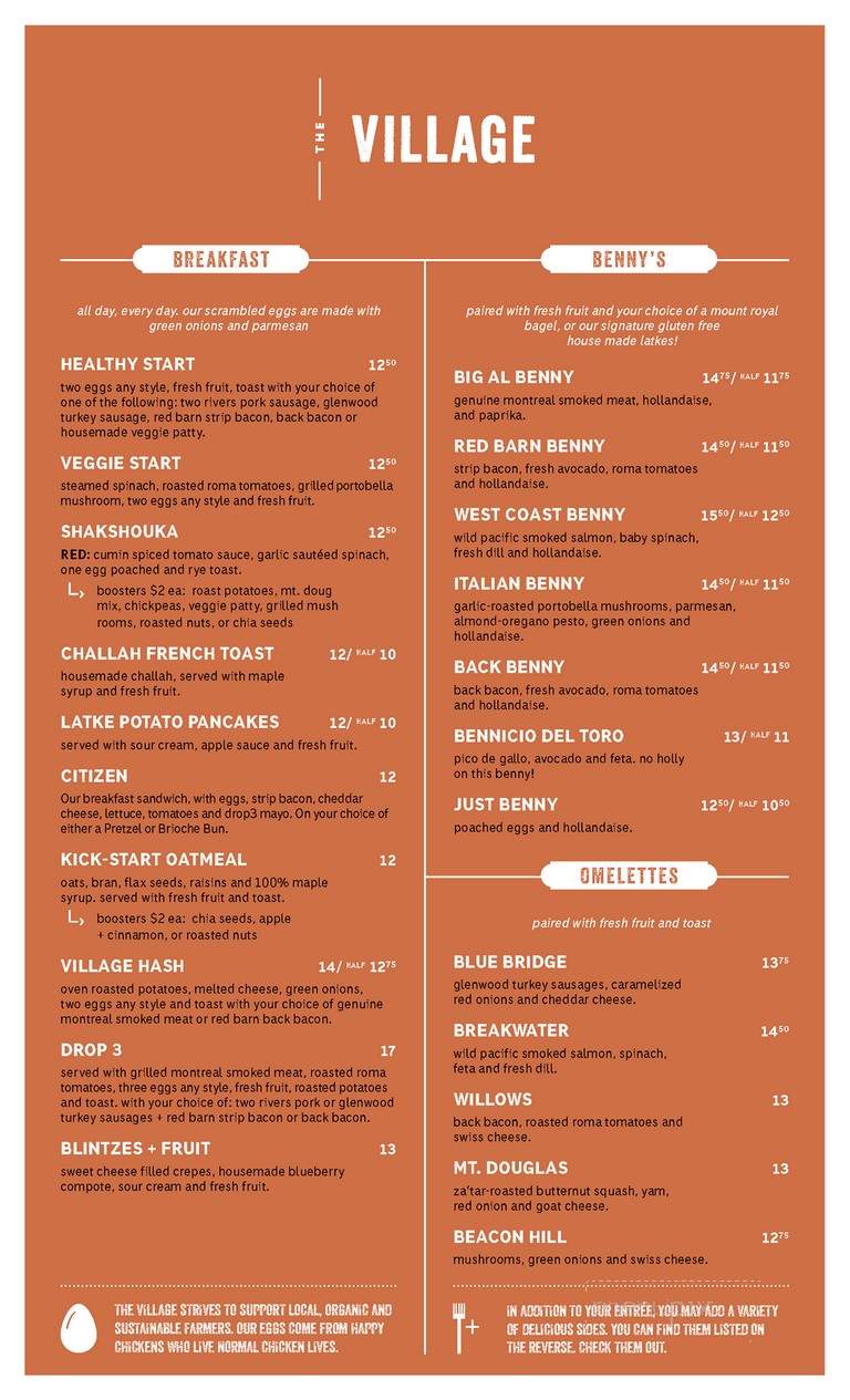 The Village Royal Oak - Victoria, BC menu_pic