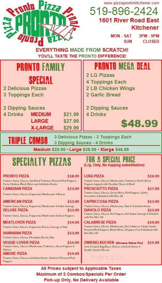 Pizza Maniac - Kitchener, ON menu_pic