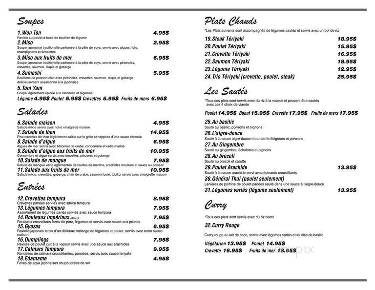 Mika Sushi Bar - Candiac, QC menu_pic