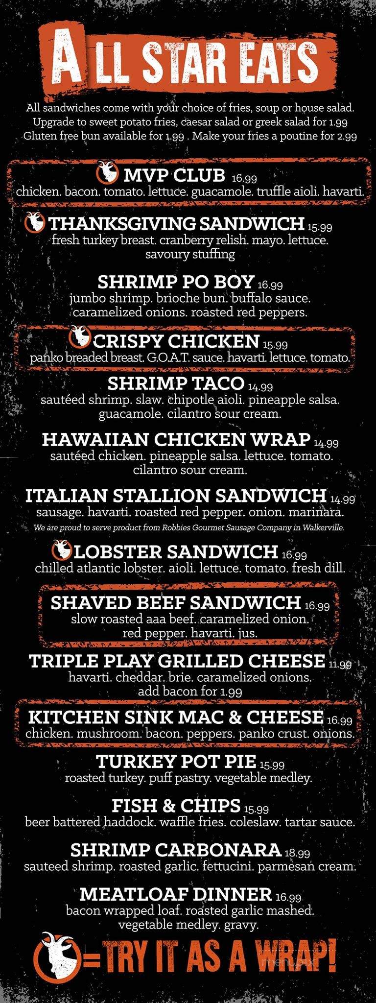 The G.O.A.T. - Windsor, ON menu_pic