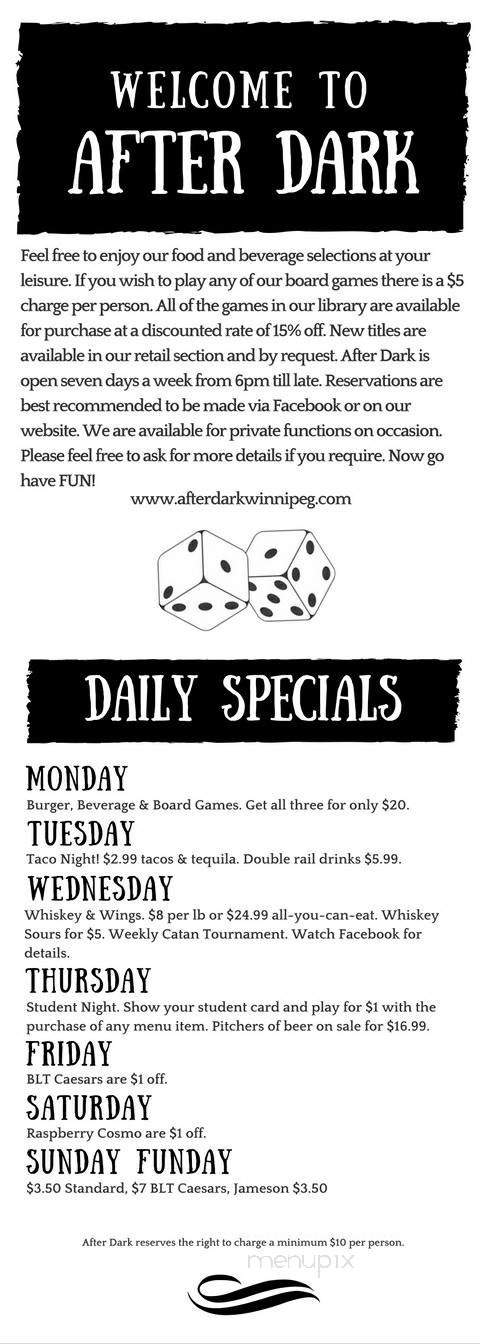 After Dark Lounge - Winnipeg, MB menu_pic