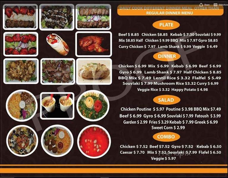 Shawarma Club - Hamilton, ON menu_pic