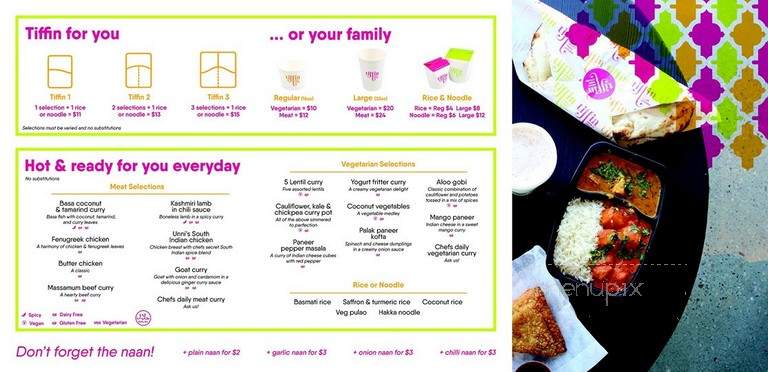 Tiffin India's Fresh Kitchen - Edmonton, AB menu_pic