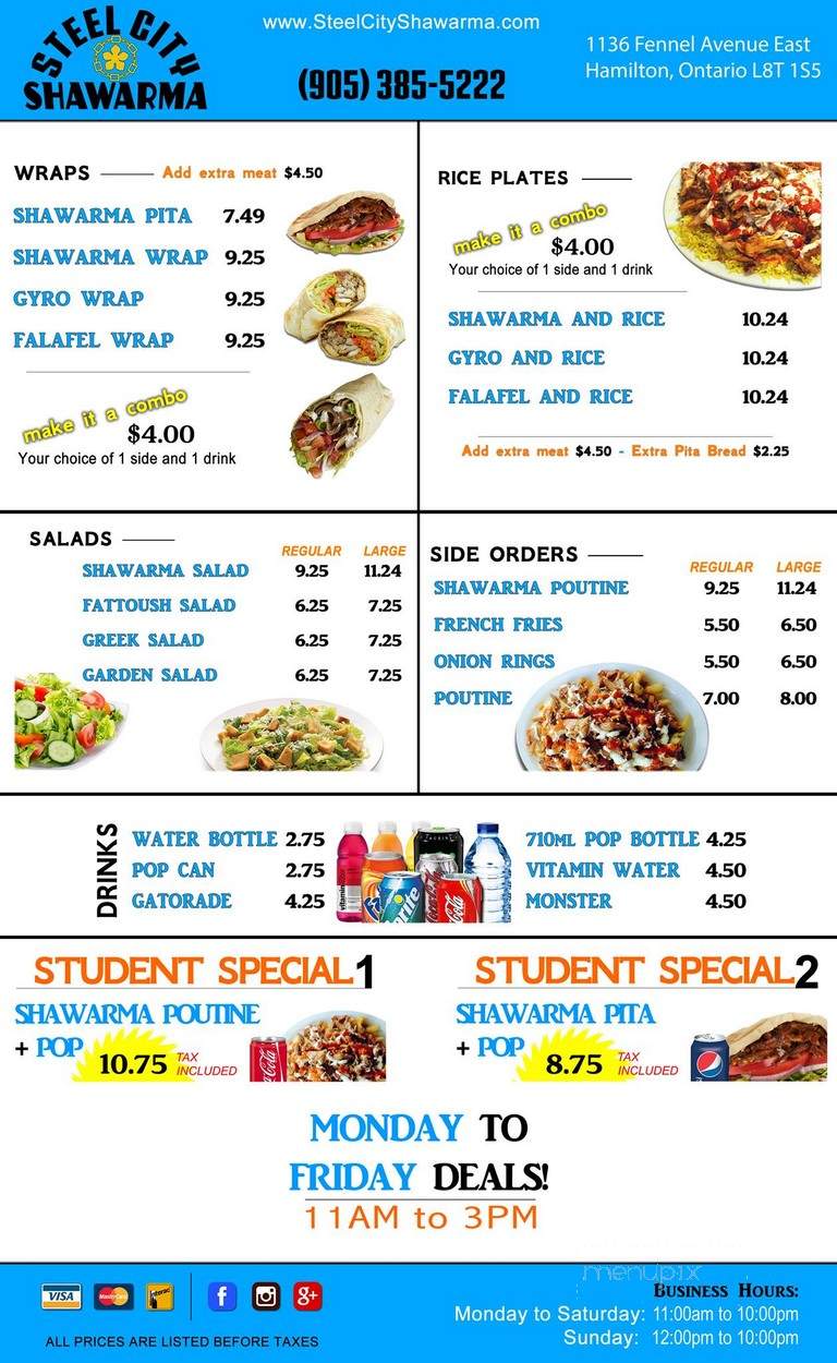 City Pizza & Shawarma - Hamilton, ON menu_pic