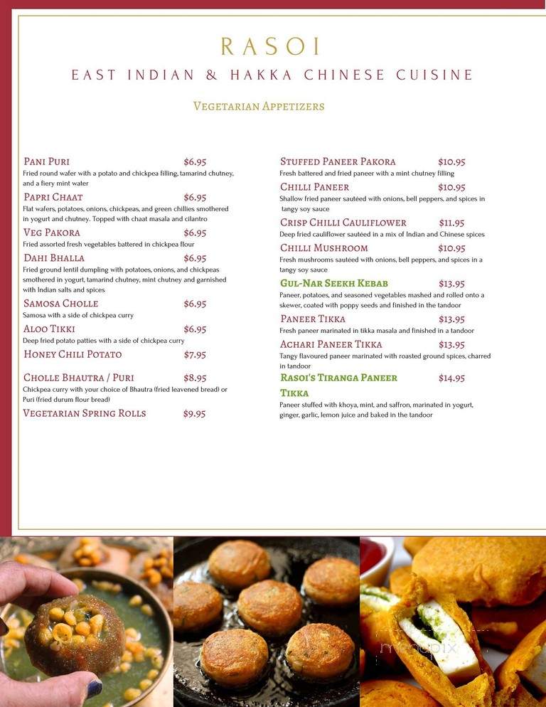 Rasoi East Indian & Hakka Cuisine - Calgary, AB menu_pic