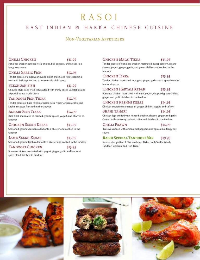 Rasoi East Indian & Hakka Cuisine - Calgary, AB menu_pic